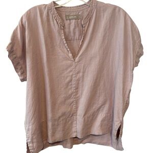 Everlane Women's Lavender Linen Cap Sleeve Popover Shirt in Size 4